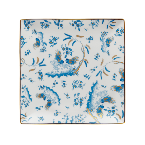 Ginori Oro Di Doccia Turchese Vide Poche Squared Plate - 10"